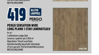 Obs Bygg Pergo sensation wide long plank 1-stav laminatgulv tilbud