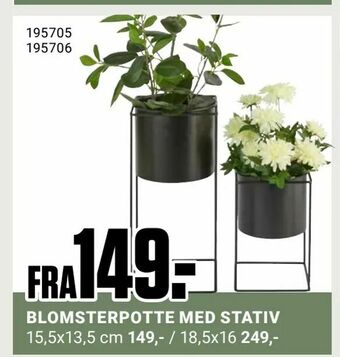 Europris Blomsterpotte med stativ tilbud
