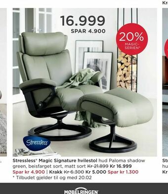 Møbelringen Stressless® Magic Signature hvilestol tilbud
