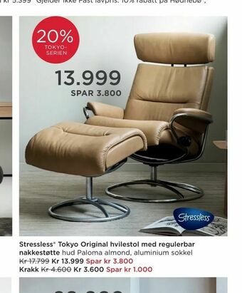 Møbelringen Stressless® Tokyo Original hvilestol med regulerbar nakkestøtte tilbud