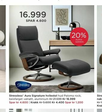 Møbelringen Stressless® Aura Signature hvilestol tilbud