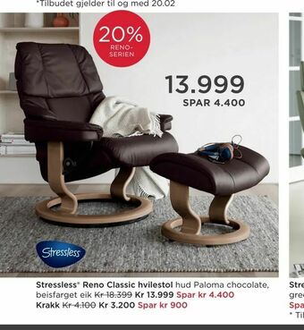 Møbelringen Stressless® Reno Classic hvilestol tilbud