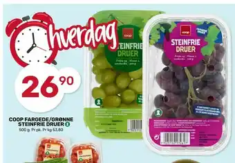Matkroken Coop fargede/grønne steinfrie druer tilbud