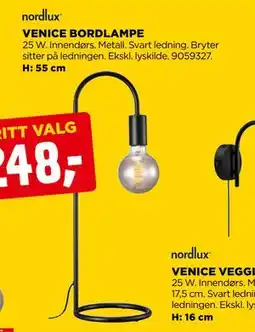 jem & fix VENICE BORDLAMPE tilbud