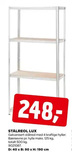 jem & fix STÅLREOL LUX tilbud