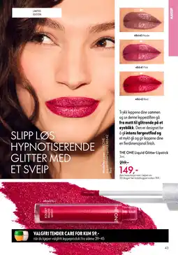 Oriflame THE ONE Liquid Glitter Lipstick tilbud