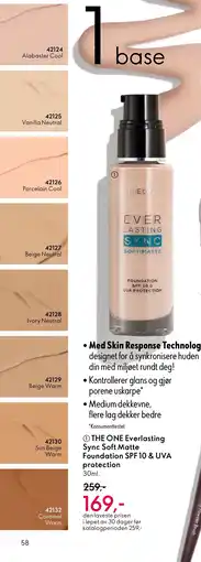 Oriflame THE ONE Everlasting Sync Soft Matte Foundation SPF 10 & UVA protection tilbud