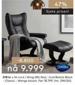 Skeidar Wing (M) Stol tilbud