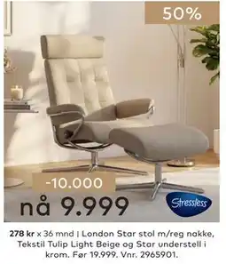 Skeidar London Star stol m/reg nakke tilbud