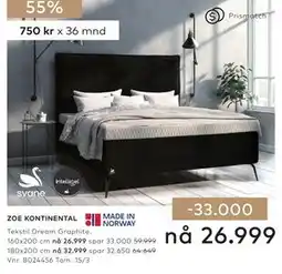 Skeidar ZOE KONTINENTAL tilbud