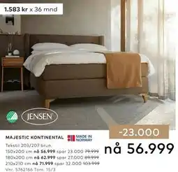 Skeidar MAJESTIC KONTINENTAL tilbud