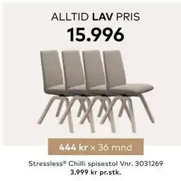 Skeidar Stressless Chilli spisestol tilbud