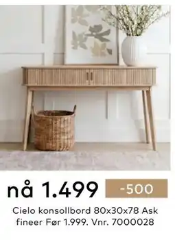 Skeidar Cielo konsollbord tilbud