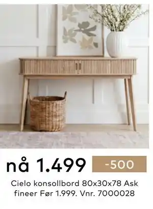 Skeidar Cielo konsollbord tilbud
