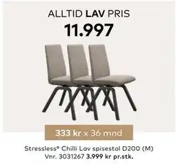 Skeidar Stressless Chilli Lav spisestol D200 (M) tilbud