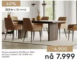 Skeidar Groove spisebord tilbud