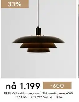 Skeidar EPSILON taklampe tilbud