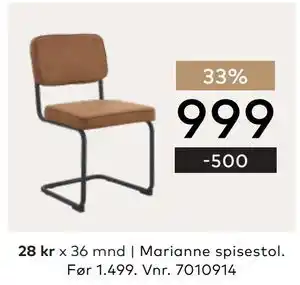 Skeidar Marianne spisestol tilbud