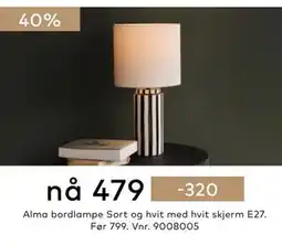 Skeidar Alma bordlampe tilbud