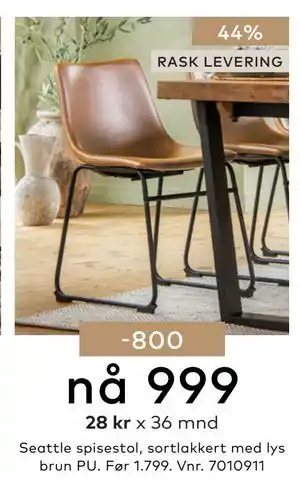 Skeidar Seattle spisestol tilbud