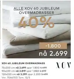 Skeidar XOV 60 JUBILEUM OVERMADRASS tilbud