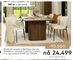 Skeidar Woodcraft spisebord tilbud