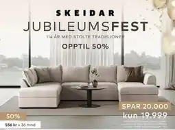 Skeidar Chillux U-sofa Åpen ende venstre tilbud