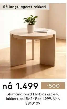 Skeidar Shimana bord tilbud