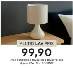 Skeidar Alex bordlampe tilbud