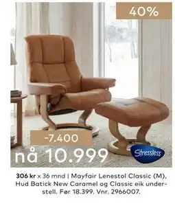 Skeidar Mayfair Lenestol Classic (M) tilbud