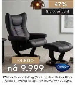 Skeidar Wing (M) Stol tilbud