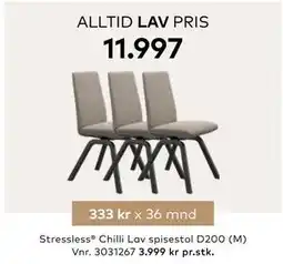 Skeidar Stressless Chilli Lav spisestol D200 (M) tilbud