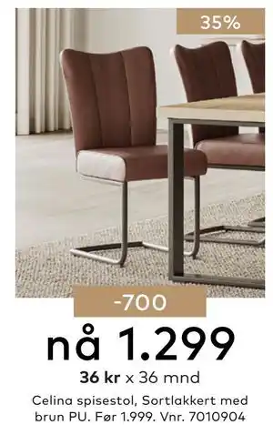 Skeidar Celina spisestol tilbud