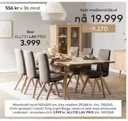 Skeidar Woodcraft bord 100x240 cm tilbud