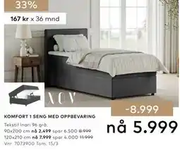 Skeidar KOMFORT 1 SENG MED OPPBEVARING tilbud