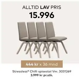 Skeidar Stressless Chilli spisestol tilbud