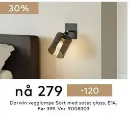 Skeidar Darwin vegglampe tilbud