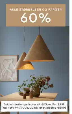 Skeidar Baldwin taklampe tilbud