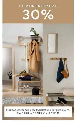 Skeidar Hudson entrebenk tilbud