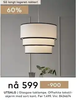 Skeidar Glasgow taklampe tilbud