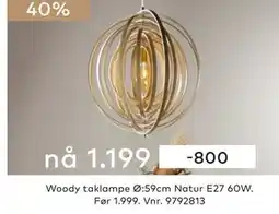 Skeidar Woody taklampe tilbud