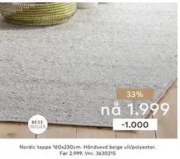 Skeidar Nordic teppe tilbud