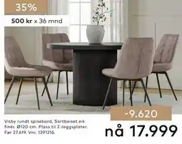 Skeidar Visby rundt spisebord tilbud