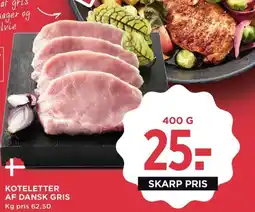 Meny Koteletter af dansk gris tilbud