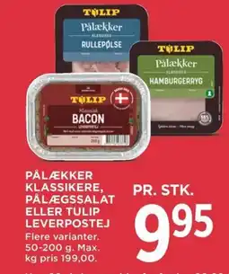 Meny Klassikere, pålægssalat eller tulip leverpostej tilbud