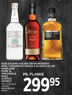 Meny Rom, casamigos tequila blanco eller highland park 12 års single malt scotch whisky tilbud