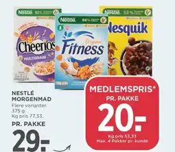 Meny Nestlé morgenmad tilbud