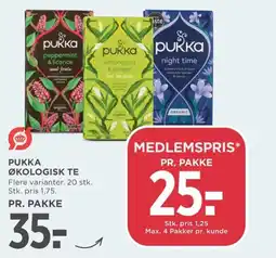 Meny Pukka økologisk te tilbud