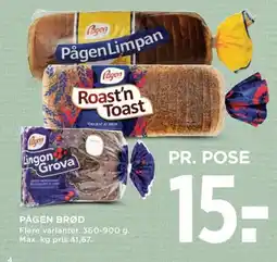 Meny Pågen brød tilbud