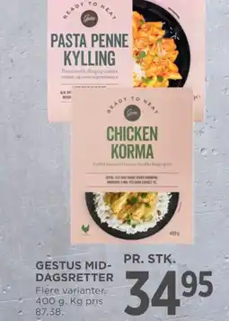 Meny Gestus mid- dagsretter tilbud